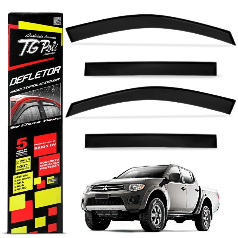 Calha De Chuva L200 Triton 2008 A 2018 Defletor Fumê Tgpoli