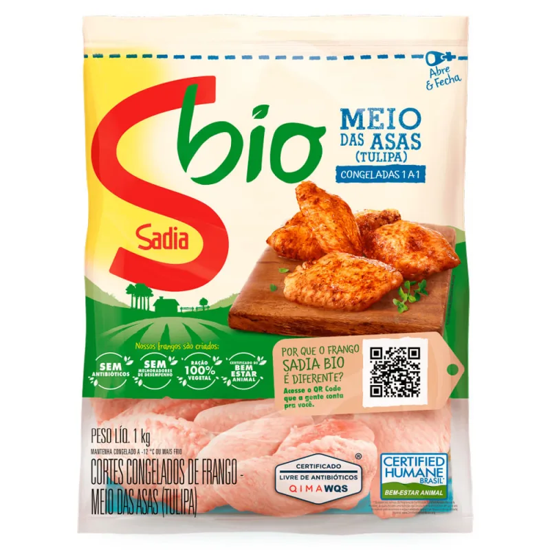 Asa de Frango Sadia Tulipa Bio Congelada 1Kg - Sadia - Carnes E Aves