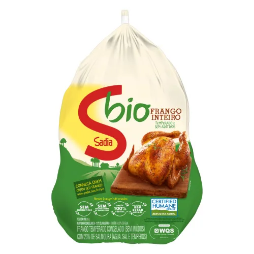 FRANGO CONGELADO TEMPERADO SEM MIÚDOS SADIA BIO - SADIA