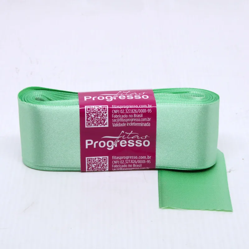 FITA DE CETIM LISA PROGRESSO 38MM COM 10 METROS 214 - Verde Claro
