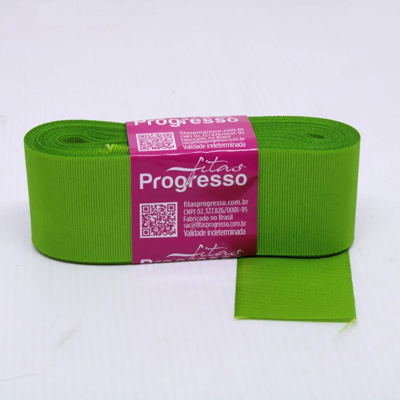 FITA DE GORGURAO LISA PROGRESSO 38MM COM 10 METROS A313 - Verde Folha