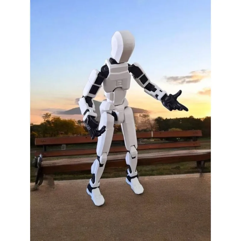 Bonec Brinquedo Articulado MONTADO 20 cm Infantil Dummy 13 Action Figure 3D (BRANCO/PRETO)