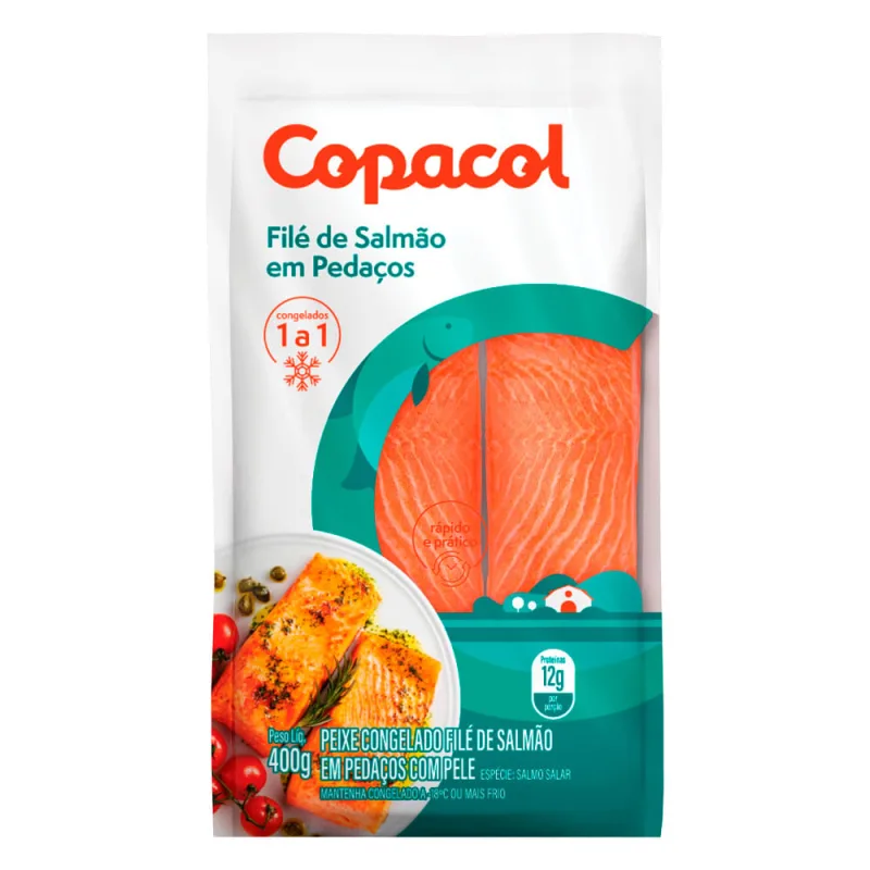 Filé de Salmão Copacol Pedaços Congelados 400g - COPACOL