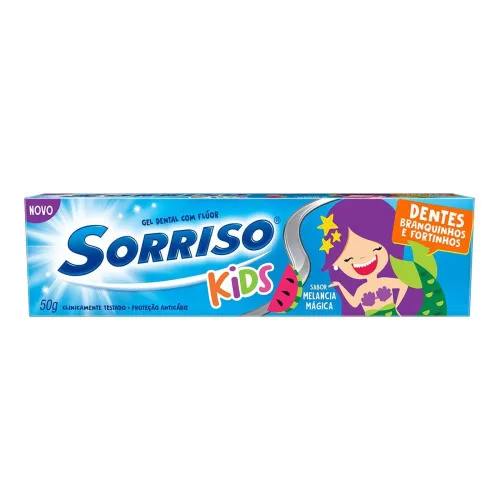 Gel Dental Infantil Com Flúor Melancia Mágica Sorriso Kids Caixa 50g - SORRISO