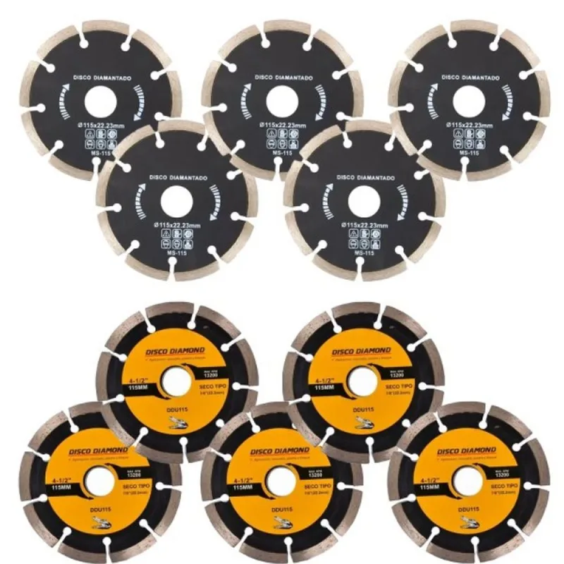 Kit 10 Disco Serra Circular Lâmina 115mm Mármore Concreto