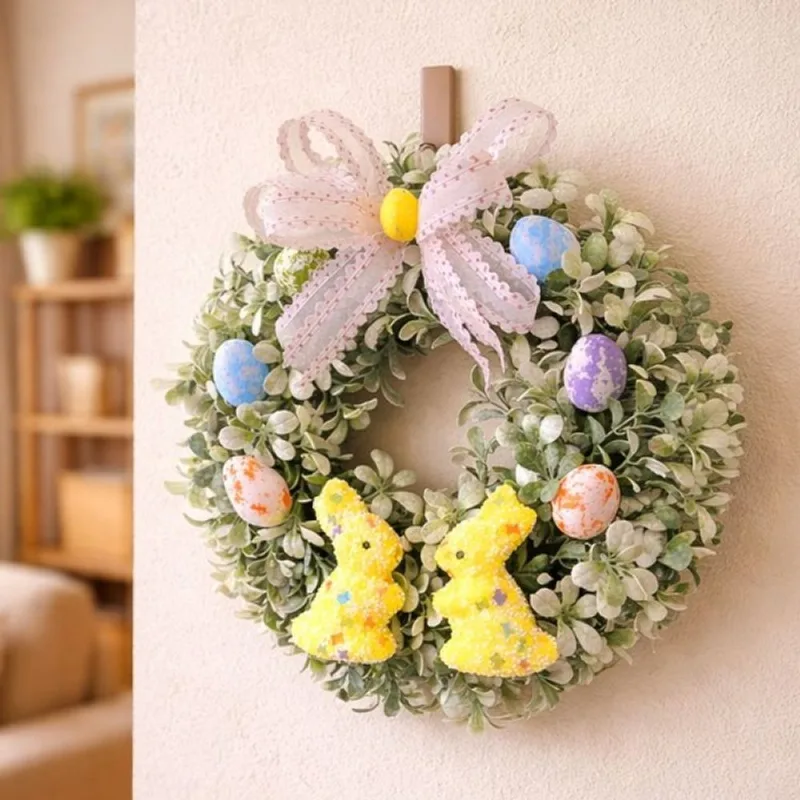 Guirlanda Ovos Ovinhos Páscoa Artificial Decoração De 30cm Branco