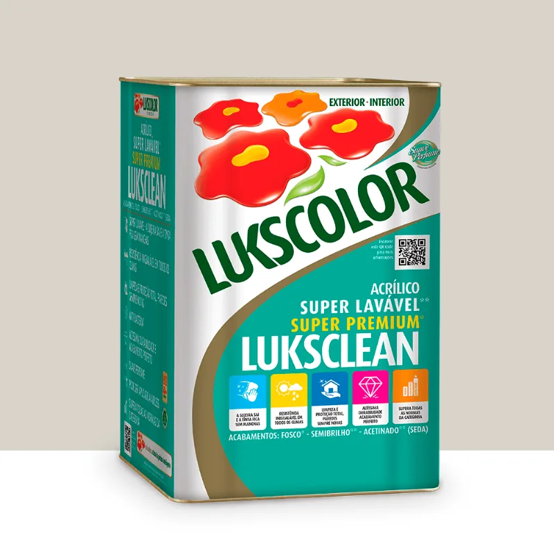 Tinta Acrilica Luksclean Semibrilho Branco Gelo 18l Lukscolor