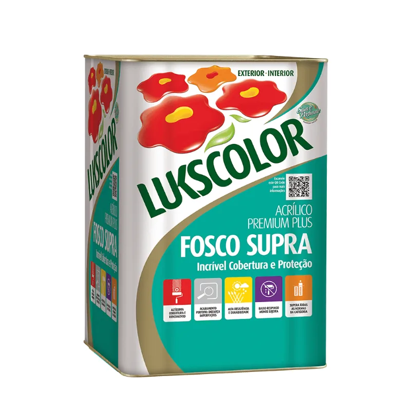 Tinta Acrilica Premium Fosco Supra Branco Neve 18l Lukscolor