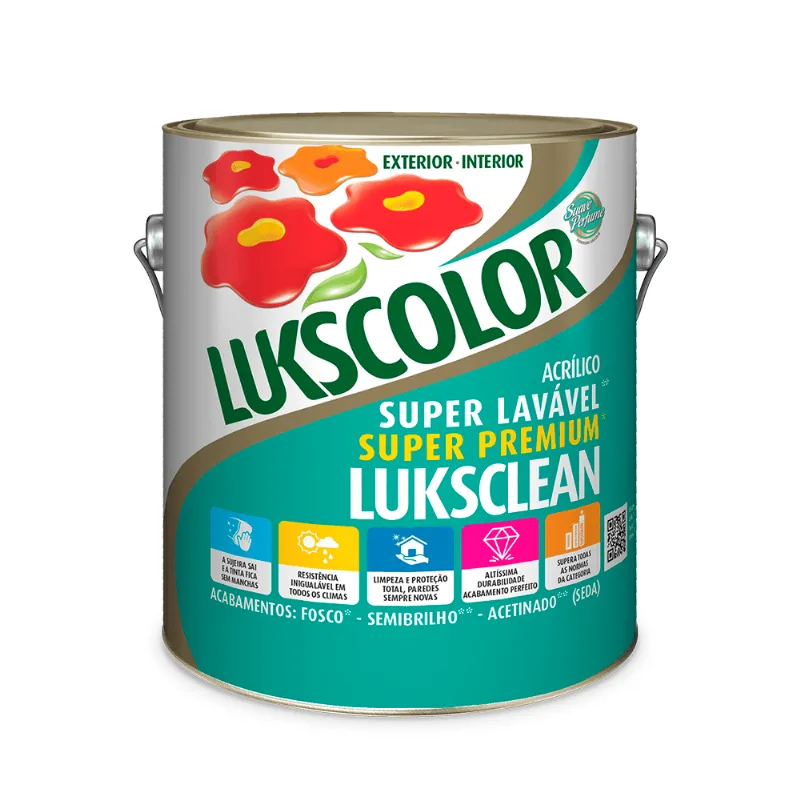 Tinta Acrilica Premium Luksclean Fosco Branco Neve 3.6l Lukscolor