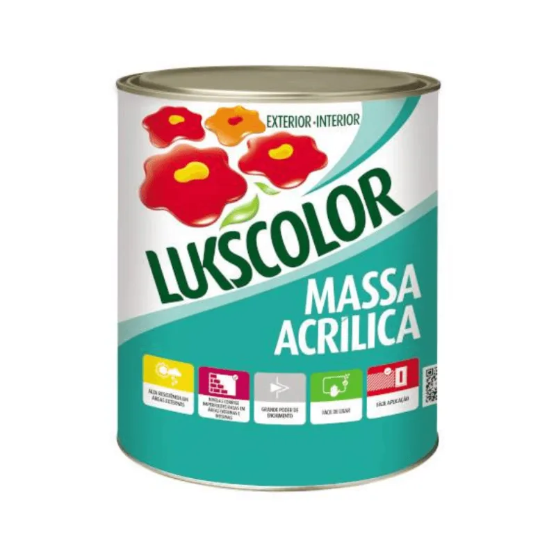Massa Acrilica Branco 900ml Lukscolor
