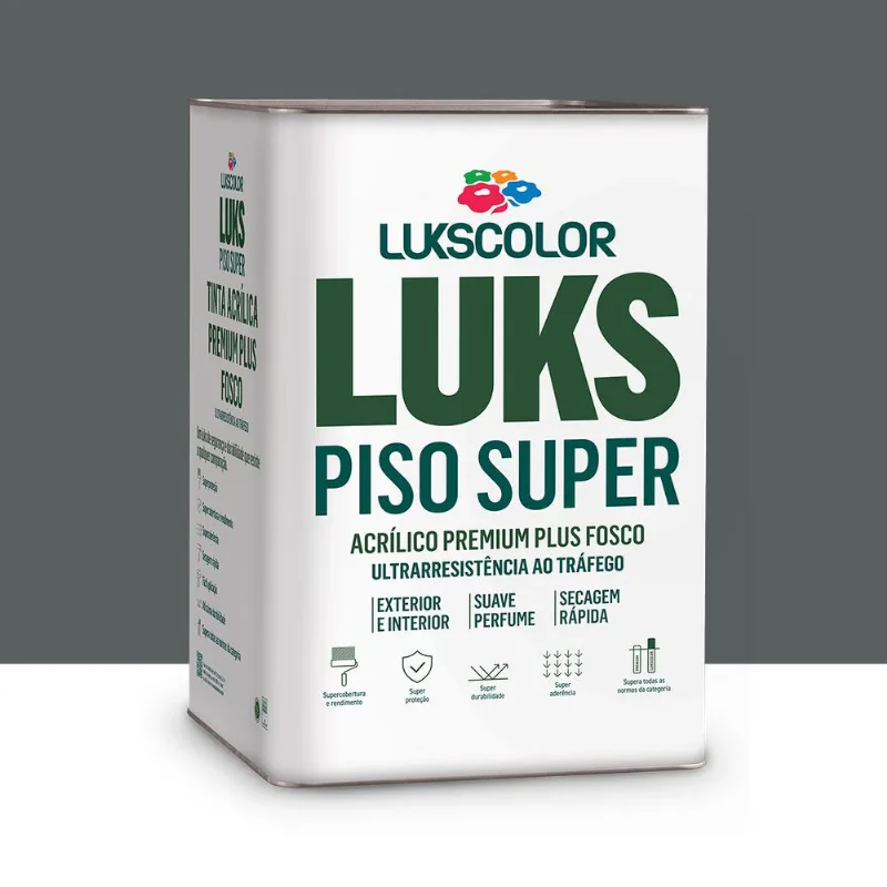 Tinta Piso Lukspiso Cinza Chumbo 18l Lukscolor