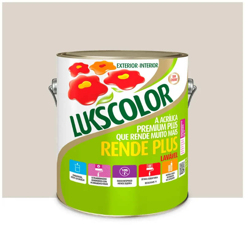 Tinta Acrilica Premium Rend Plus Branco Gelo 3.6l Lukscolor