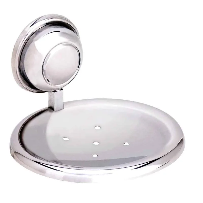 Saboneteira cromada para parede com furos Cristal Moldenox