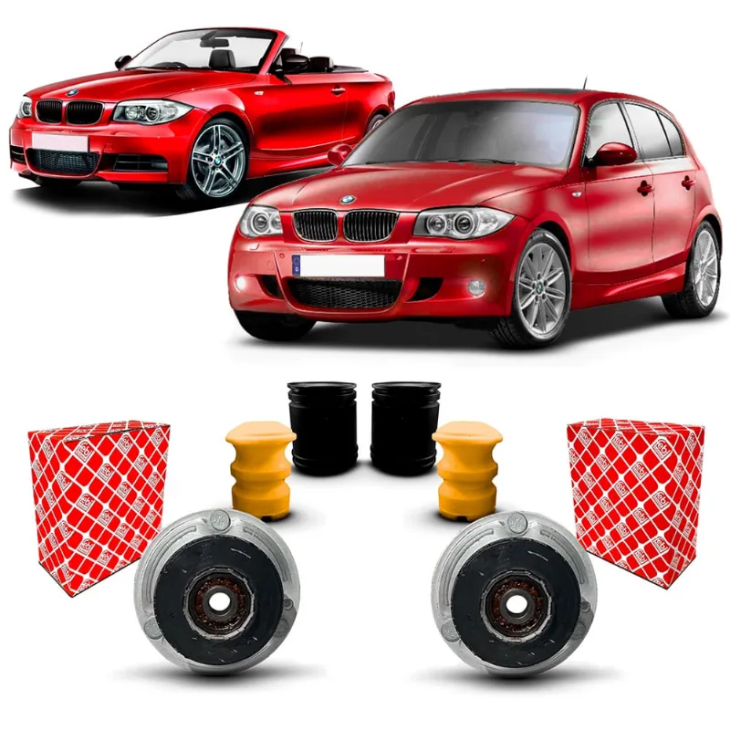 Par Kit Coxim Rolamento Batente Coifa Suspensão Amortecedor Dianteiro BMW 120i E87 E88 2005 2006 2007 2008 2009 2010