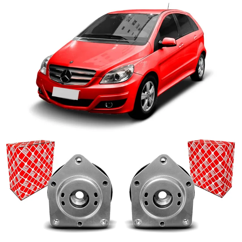 Par Coxim Batente Suporte Rolamento Superior Amortecedor Dianteiro Original Febi Mercedes Benz B170 W245 2009 2010