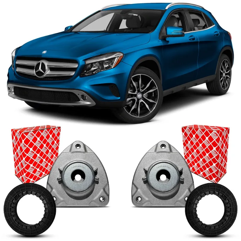 Par Coxim Batente Febi Bilstein Rolamento Amortecedor Dianteiro Mercedes Benz GLA250 X156 2015 2016 2017 2018 2019 2020
