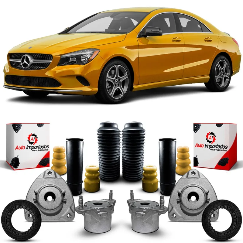 4 Kit Coxim Suporte Batente Coifa Amortecedor Dianteiro Traseiro Mercedes Benz CLA200 2013 2014 2015 2016 2017 2018 2019