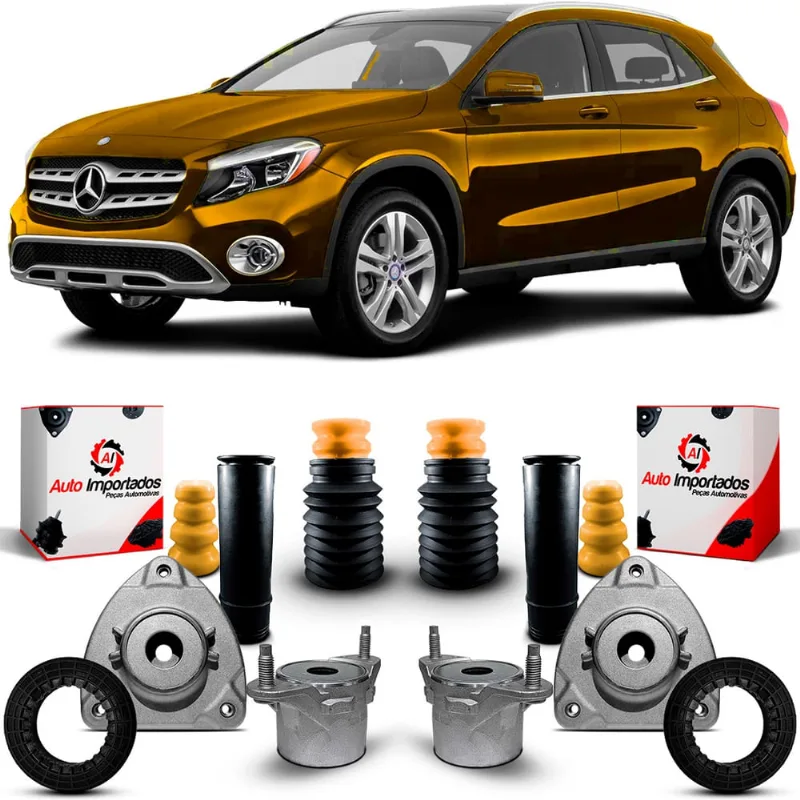 4 Kit Coxim Suporte Batente Coifa Amortecedor Dianteiro Traseiro Mercedes Benz GLA200 2014 2015 2016 2017 2018 2019 2020