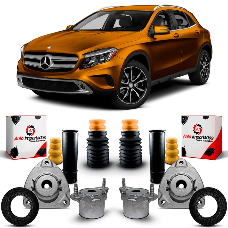 4 Kit Coxim Suporte Batente Coifa Amortecedor Dianteiro Traseiro Mercedes Benz GLA250 X156 2015 2016 2017 2018 2019 2020