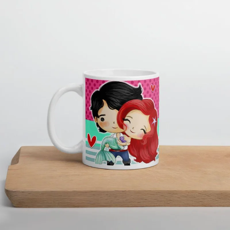Caneca de Porcelana Ariel Serie Princesas e Príncipes