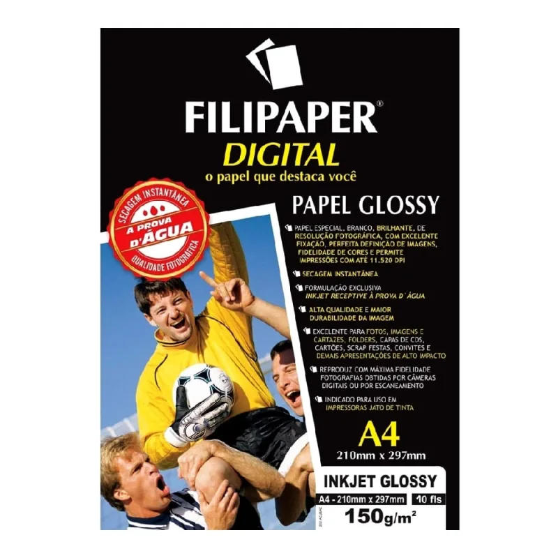 PAPEL GLOSSY LIGHT FILIPAPER A4 150G 10F - FILIPAPER