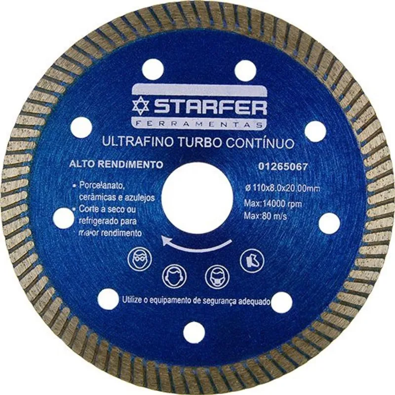 Disco Diamantado para Porcelanato Starfer Embalagem Com 10 - STARFER
