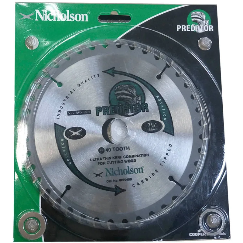 Disco de Corte Serra Circular Widia 7.1/4" 40 Dentes Nicholson - para Madeira 807040N