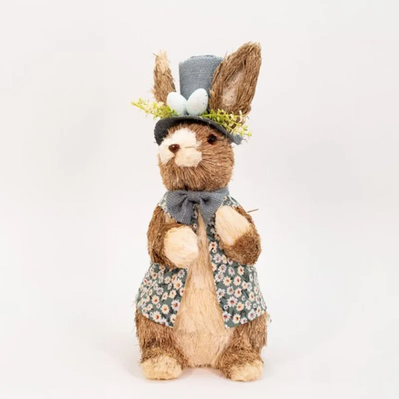 Coelho de Páscoa Decoração Coelhinho de Roupa Florida 46cm