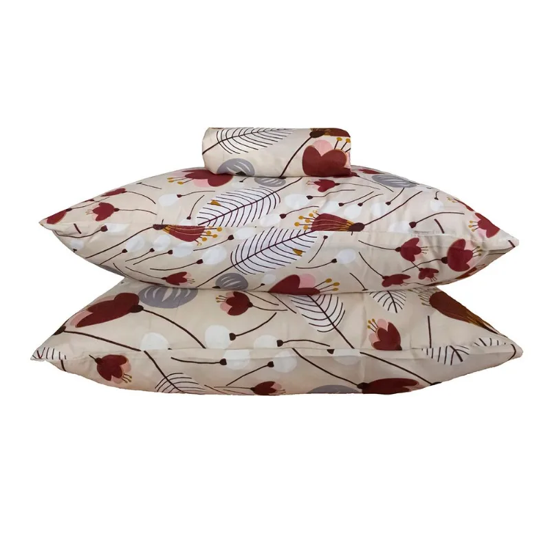 Jogo De Cama Solteiro 150 Fios Microfibra 2 Peças Estampa Floral Marrom JOGO CAMA MF SOLT 2PC CAMESA AMIA OI21