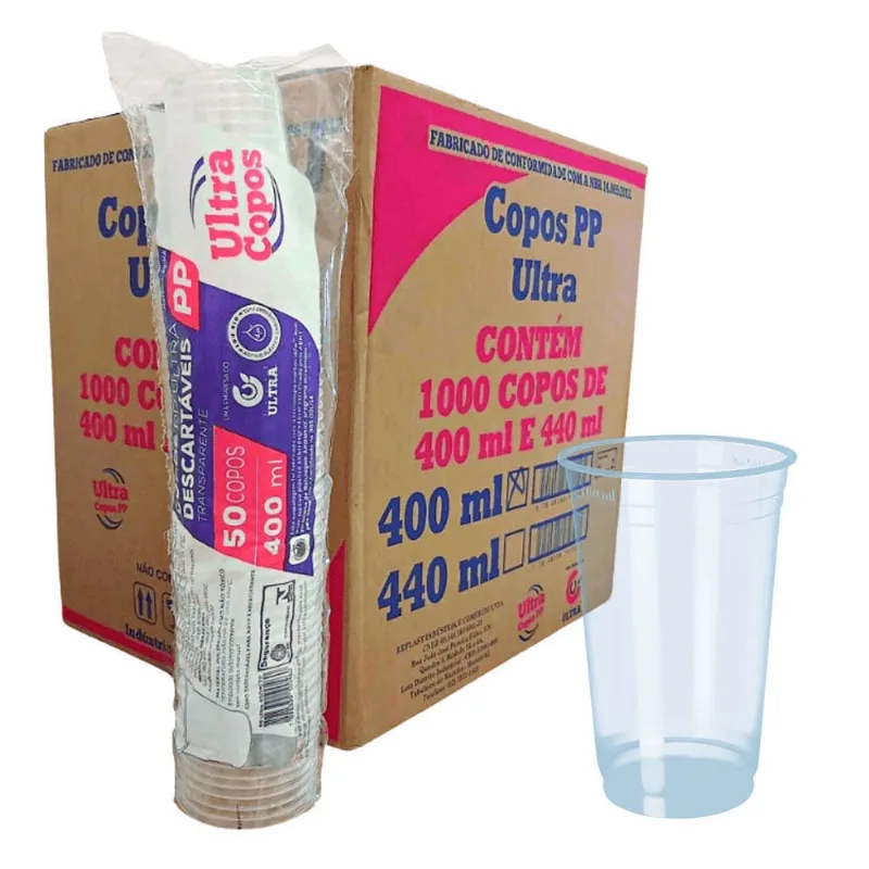 Copo Desc. 400ml pp Transp. Ultratherm 500 Uni.