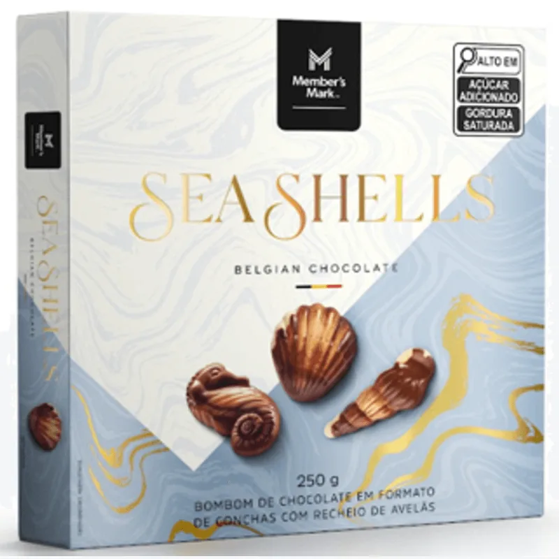 Bombom Seashells Member's Mark Caixa 250g