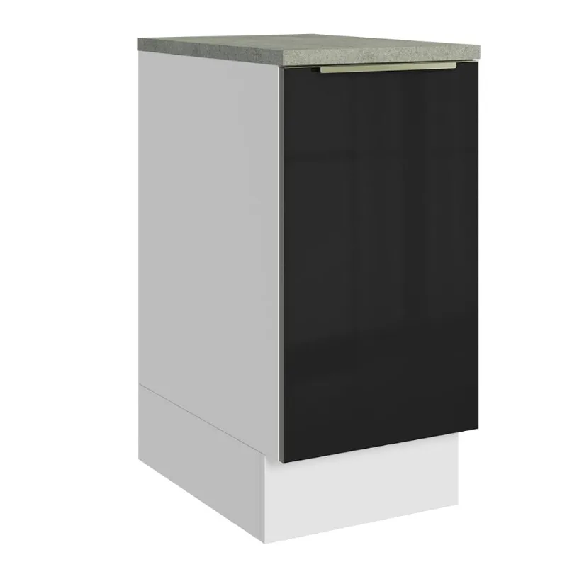 Balcão de Cozinha 40 cm 1 Porta Branco/Preto Lux Madesa - Madesa