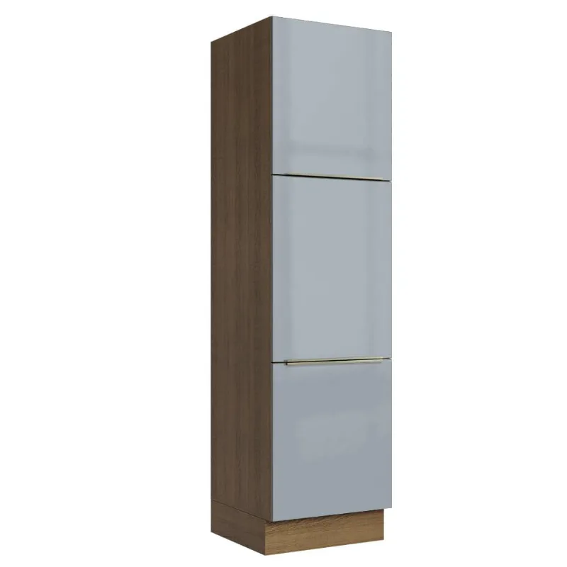Paneleiro 60 cm 3 Portas Rustic/Cinza Lux Madesa