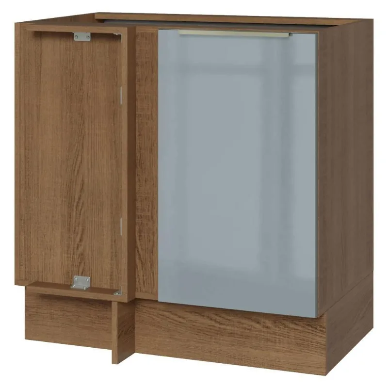Balcão De Canto 1 Porta (sem Tampo) Rustic/cinza Lux Madesa Rustic/cinza
