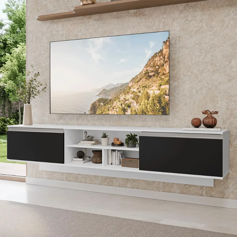Rack Suspenso para TV até 80 Polegadas 218 cm 2 Portas B Glamy Madesa
