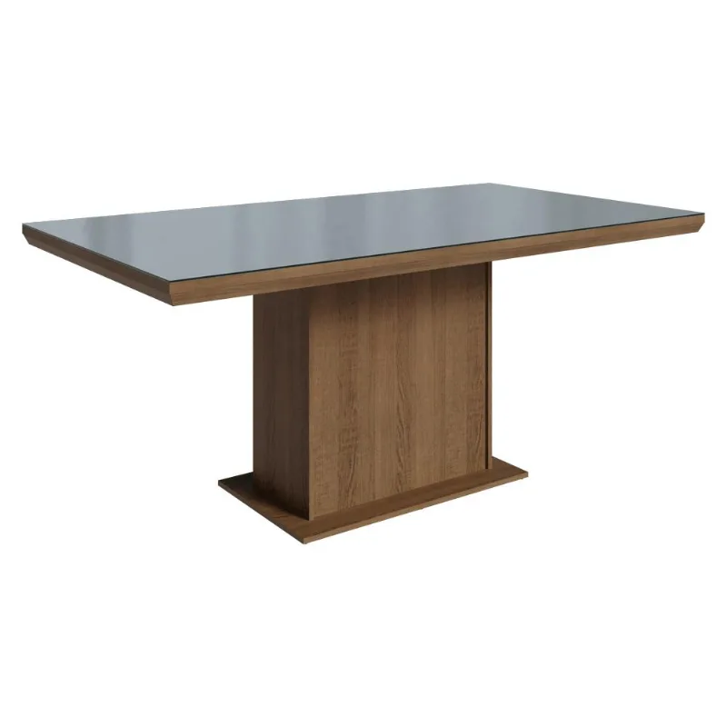 Mesa de Jantar Retangular Tampo com Moldura e Vidro Sobreposto 5275 Madesa