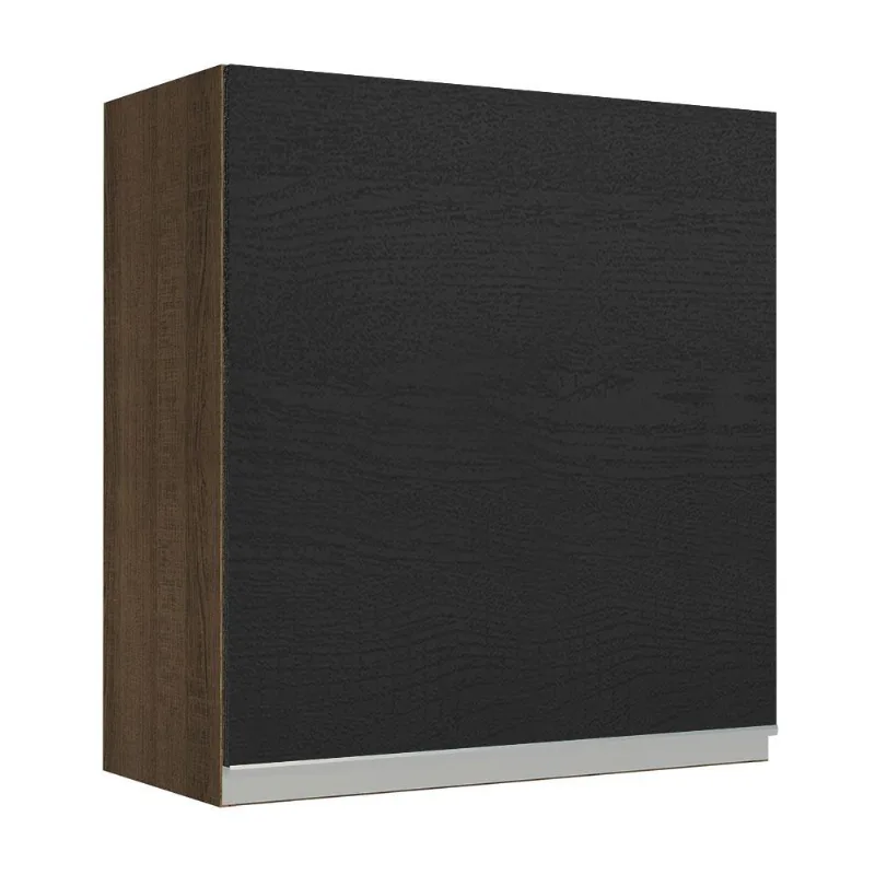 Armário de Cozinha Aéreo 60 cm 1 Porta Rustic/Preto Glamy Madesa