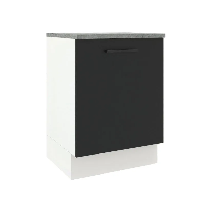 Balcão Armário de Cozinha 60 cm 1 Porta Branco/Preto Agata Madesa
