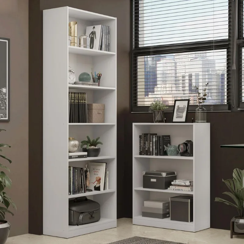 Kit Madesa Estante Livreiro 6908 + Estante Livreiro 6907 - Branco