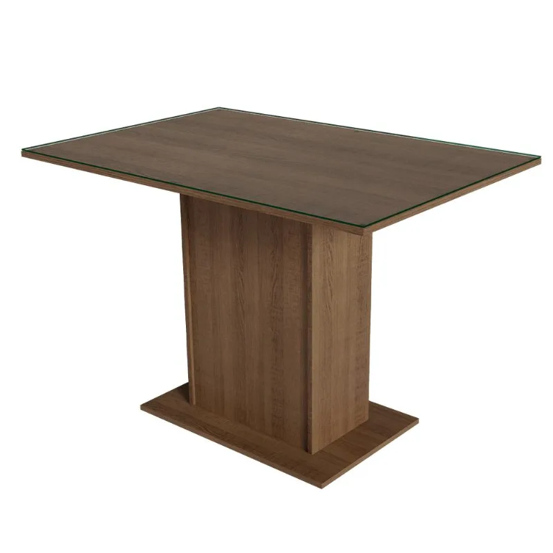 Mesa de Jantar Retangular com Tampo de Vidro Rustic 5329 Madesa