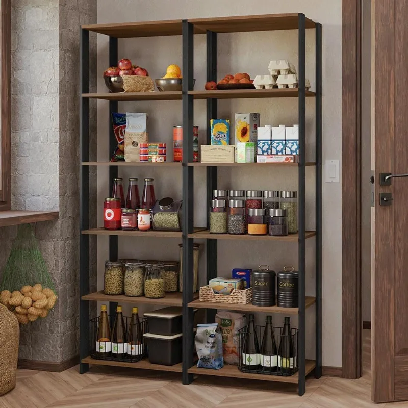 Armário Estante Multiuso Organizador Despensa 10 Prateleiras 118cm Rustic/preto Madesa - Madesa