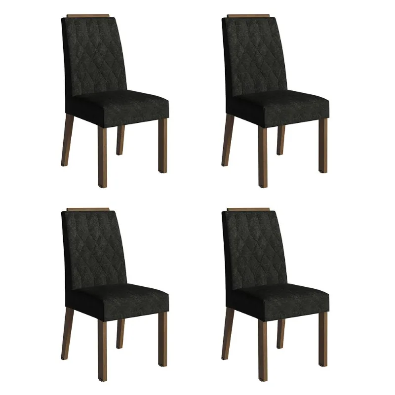 Kit 4 Cadeiras de Jantar 4256 com Espaldar Madesa