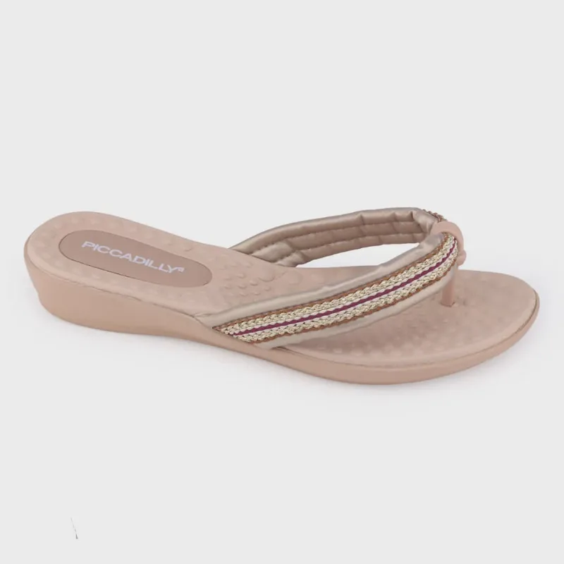 Chinelo Feminin Piccadilly 500322 Widefit leve almofada dedo