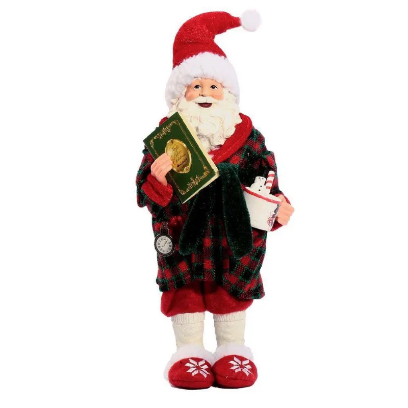 Boneco Natal Decorativo Papai Noel Pijama Natalino 29cm