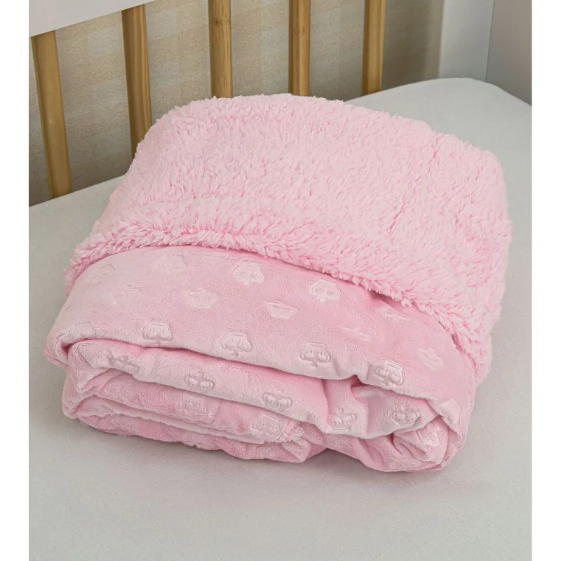 Cobertor Sherpa/Flannel Reininho Classic Rosa