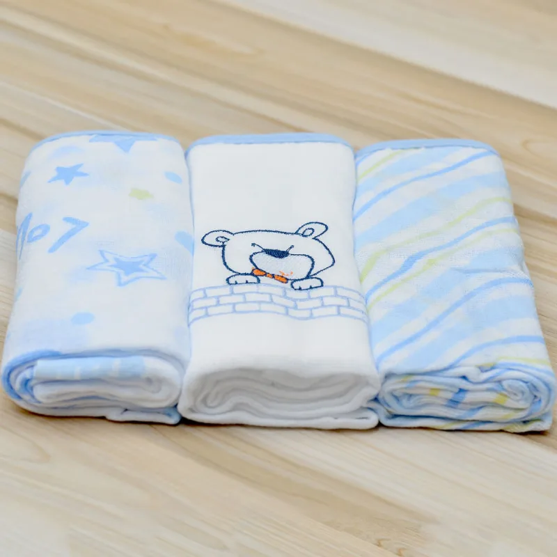 Kit Fralda com Bainha 3 Unidades Azul