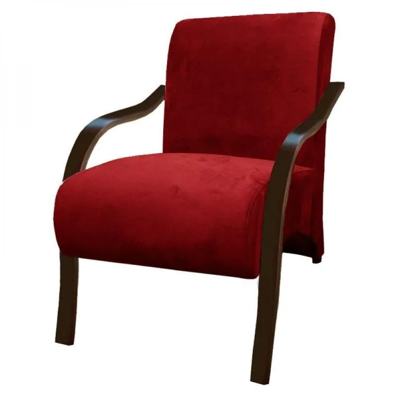 Poltrona Vênus Suede Vermelho - D Salla - Móveis