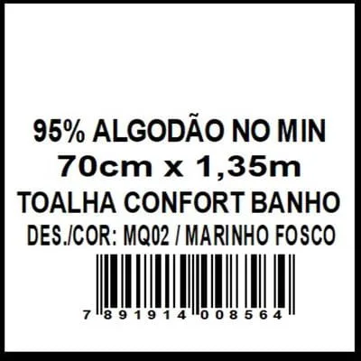 Toalha de Banho Algodão Alta Absorção Sisa Confort Marinho - Não Disponível - Cama, Mesa E Banho