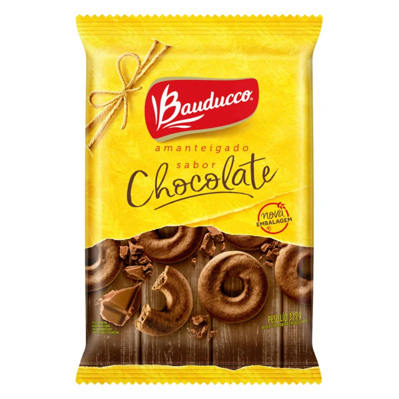 Biscoito Bauducco Amanteigado Chocolate 335g - Bauducco - Mercearia
