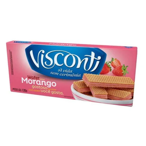 Biscoito Wafer Visconti Morango 120g Bauducco - BAUDUCCO - Mercearia